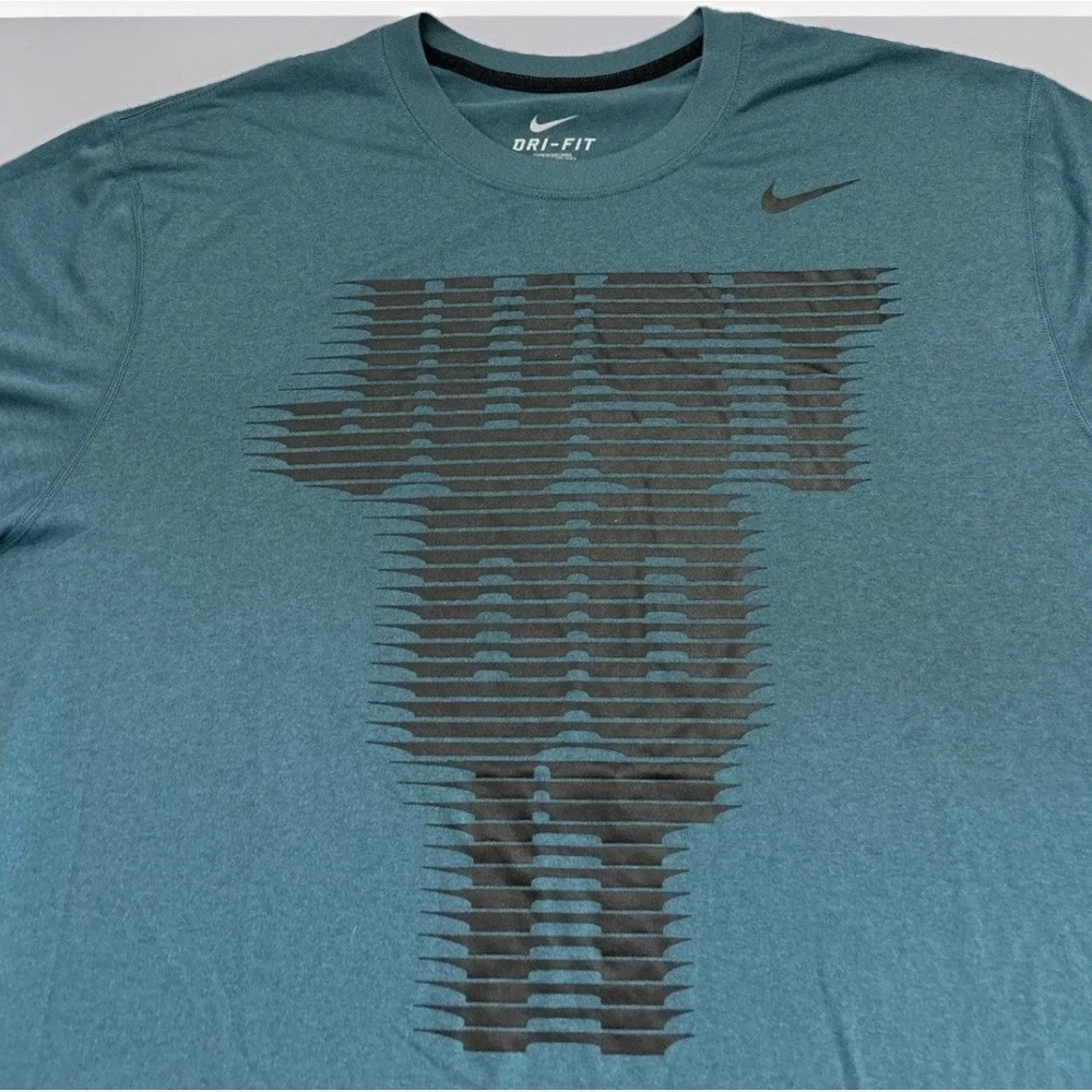 The Nike Tee Just Do It‎ XXL T-Shirt W/ Big & Bold Graphic Blue Green 588561